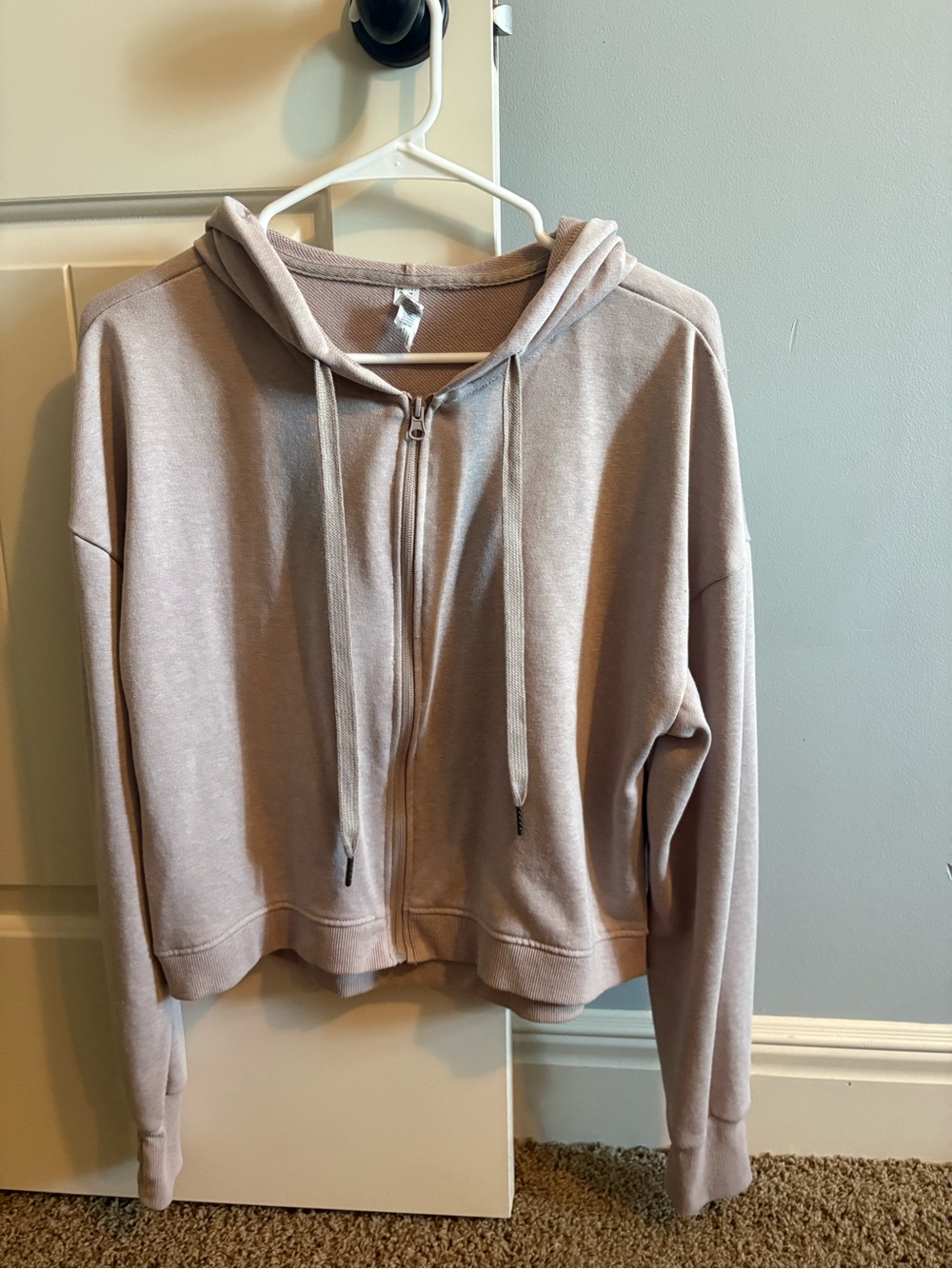 Women's Zip-Front Hooded Sweatshirt - Dusty Mauve